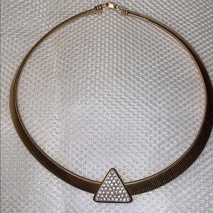 Elegant Gold Necklace with Triangle Pendant